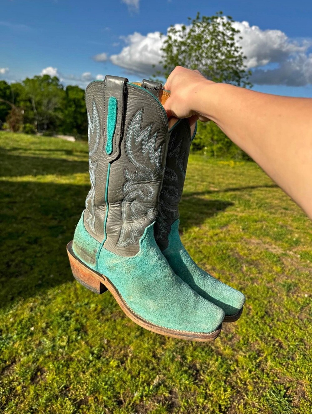 Women's Fenoglio Teal Cowboy Boots 7.5